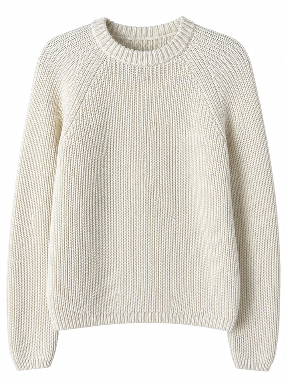 Jenni Kayne Fisherman Cotton Sweater Ivory Knit Crewneck Small